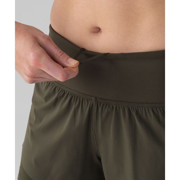 Lululemon Womens Size 4 Squad Goals 3.5" Lined Running Shorts Dark Olive Green - Picture 7 of 14